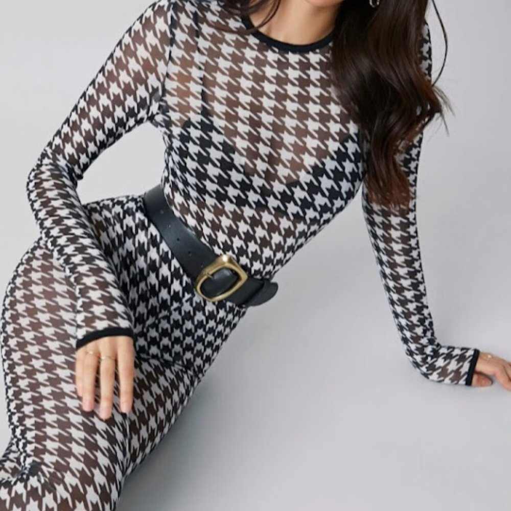 Houndstooth two piece jumpsuit